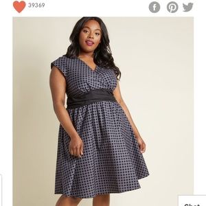 Pretty on the Park Bench A-Line Dress in Dots